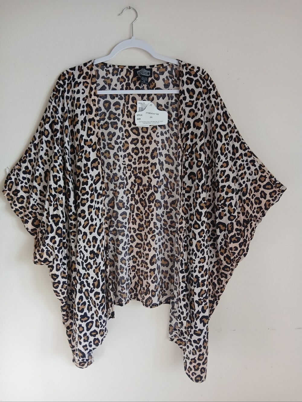 Angie Animal Print Open Kimono Top Size 2X NWT - Picture 2 of 11